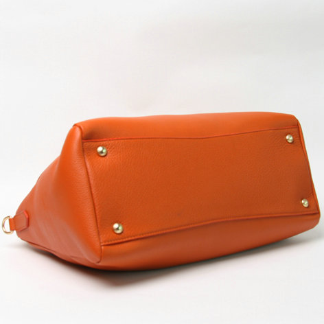 2014 Prada Grained Calf Leather Vitello Daino Top Handle Bag BL0778 orange - Click Image to Close